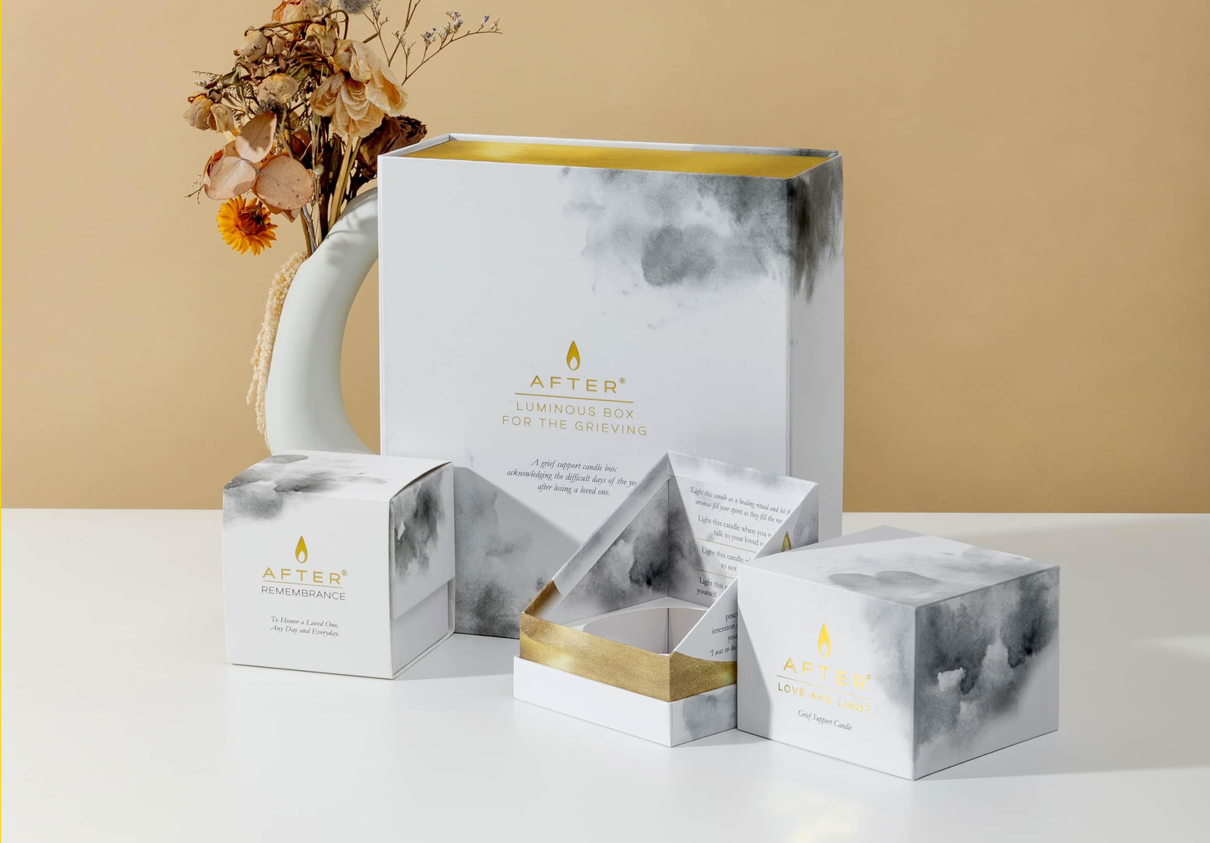 the after company candle set with packaging