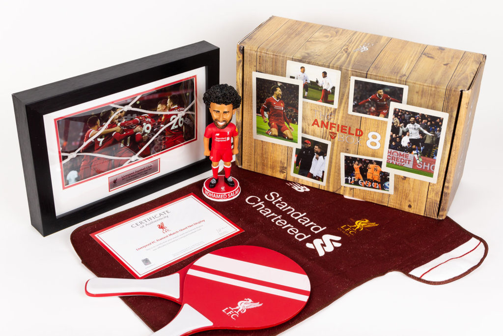 The unboxed Anfield custom subscription box.