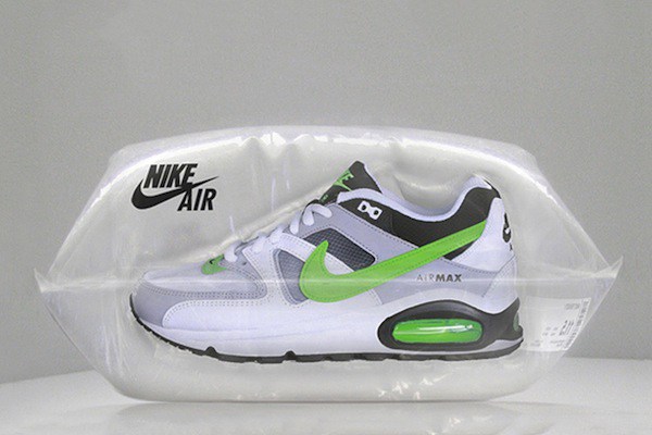 Custom air packaging for Nike-branded shoes.