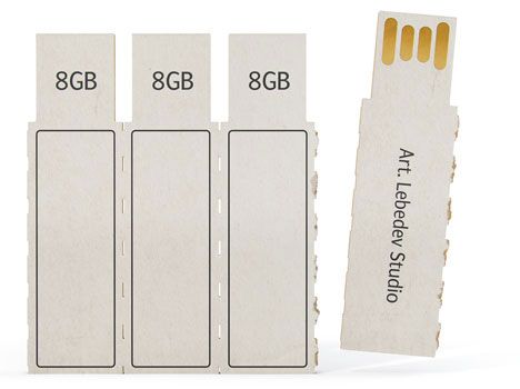 A custom cardboard USB drive for sustainable packaging.