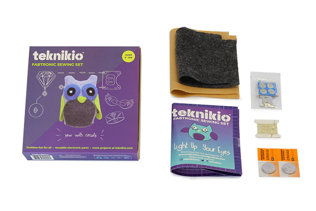 Custom packaging for the Teknikio sewing set.