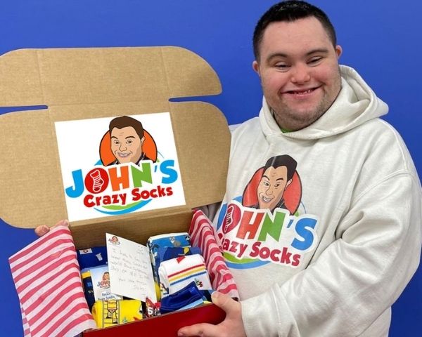 example of jons crazy socks packaging