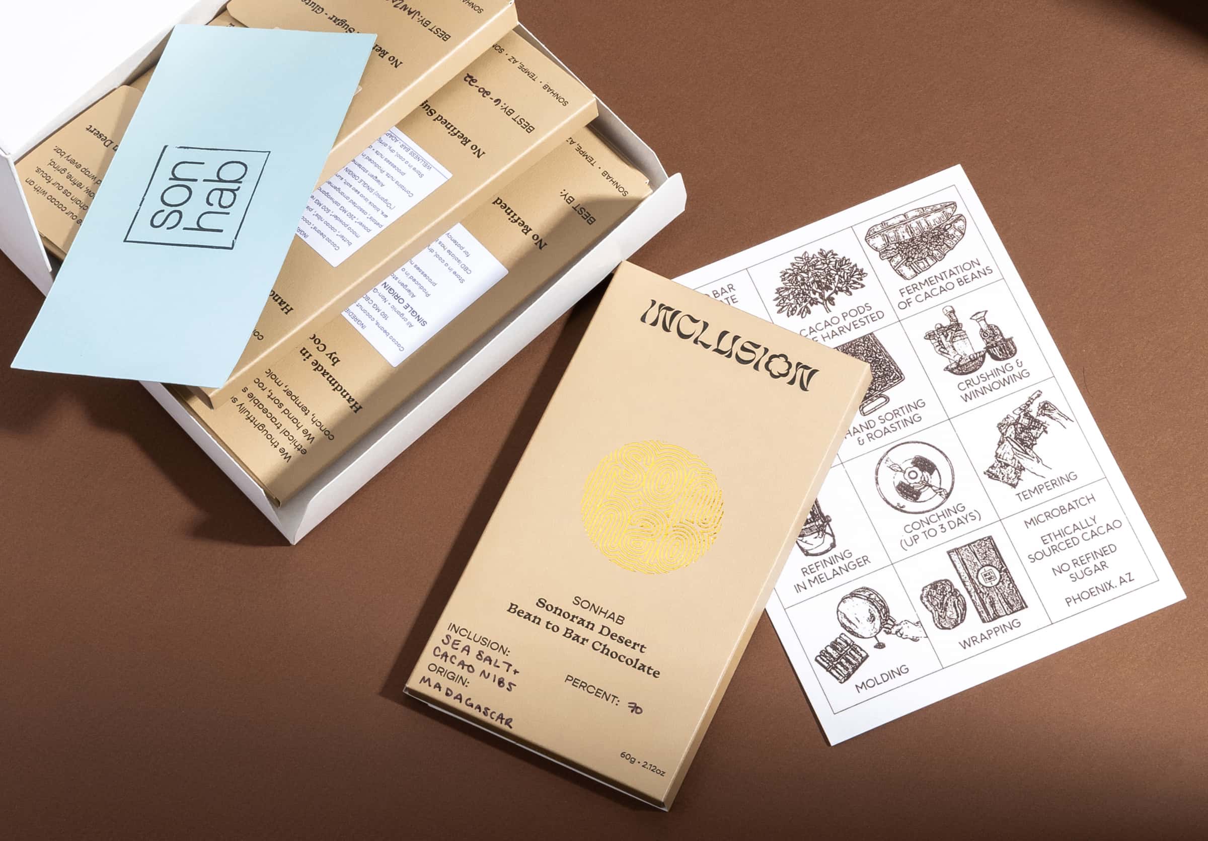 Sonhab chocolate packaging in bulk in a shipping mailer box