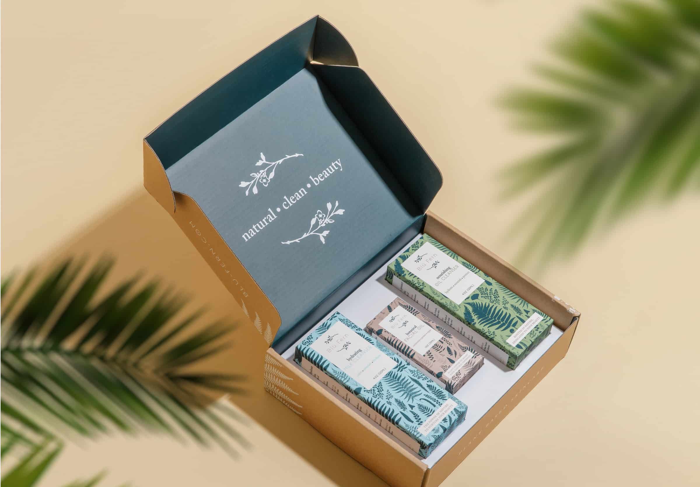 blu fern corrugated box product set